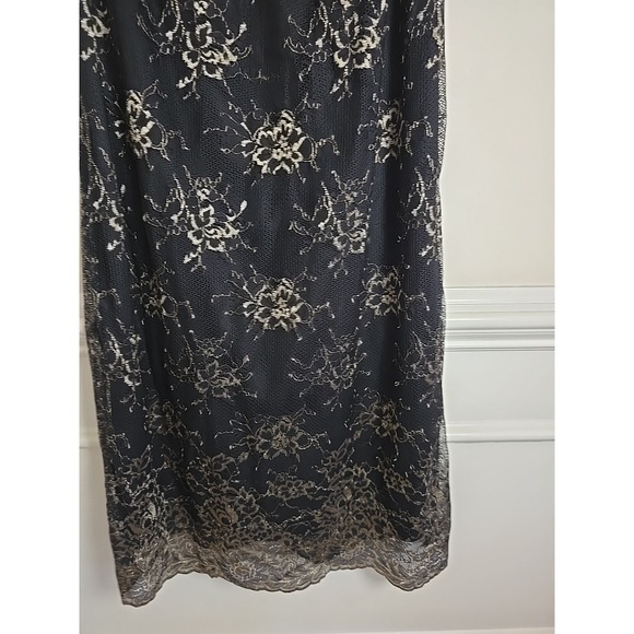 Rabbit Rabbit Rabbit Designs Women's 10 Black‎ Gold Lace Sleeveless Sheath Lined - Picture 5 of 11